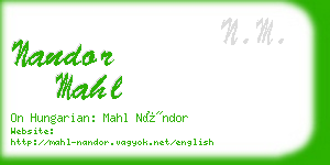 nandor mahl business card